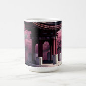 桜さくらんぼブロッサムガーデン神社池日本の コーヒーマグカップ (中央)