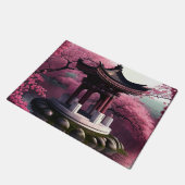 桜さくらんぼブロッサムガーデン神社池日本の ドアマット (アングル)