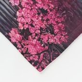 桜さくらんぼブロッサムガーデン神社池日本の フリースブランケット (角)