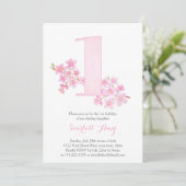 桜さくらんぼブロッサムガール1st誕生日パーティー 招待状 (スタンド正面)