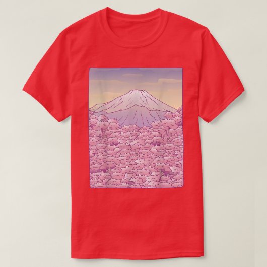 桜さくらんぼブロッサムツリージャパン富士グ日本のラ Tシャツ (デザイン正面)