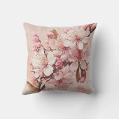 桜さくらんぼブロッサムピンクとホワイト クッション (裏面)