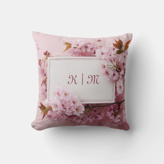 桜さくらんぼブロッサムピ結婚ンク クッション (正面)