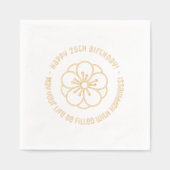 桜さくらんぼブロッサムフラワー誕生日 箔ナプキン (正面)