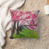 桜さくらんぼブロッサム日本のアート クッション (ブランケット)