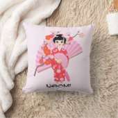 桜さくらんぼブロッサム日本のガールバースデーパーティー クッション (ブランケット)