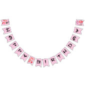 桜さくらんぼブロッサム日本のガールバースデーパーティー バンティングフラッグ (全)