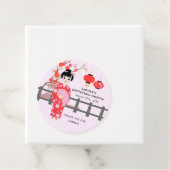 桜さくらんぼブロッサム日本のガールバースデーパーティー フェイバータグ (インサイチュ)