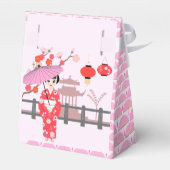 桜さくらんぼブロッサム日本のガールバースデーパーティー フェイバーボックス (裏面サイド)