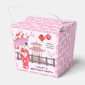 桜さくらんぼブロッサム日本のガールバースデーパーティー フェイバーボックス (裏面サイド)