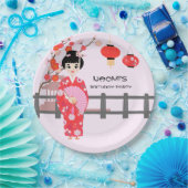 桜さくらんぼブロッサム日本のガールバースデーパーティー ペーパープレート (パーティー)