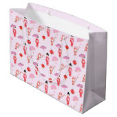 桜さくらんぼブロッサム日本のガールバースデーパーティー ラージペーパーバッグ (裏面アングル)