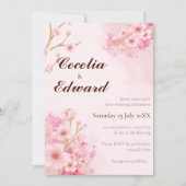 桜さくらんぼブロッサム結婚式招待状 招待状 (正面)