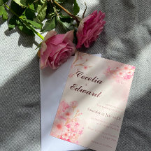 桜さくらんぼブロッサム結婚式招待状