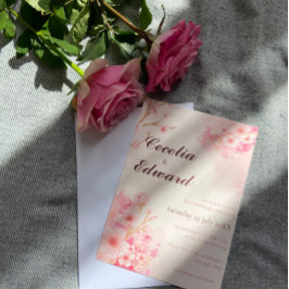 桜さくらんぼブロッサム結婚式招待状 招待状