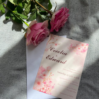 桜さくらんぼブロッサム結婚式招待状 招待状