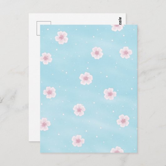 桜さくらんぼブロッ日本のソム春フローラ ポストカード (正面/裏面)