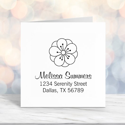 桜さくらんぼ花の住所 セルフインキングスタンプ