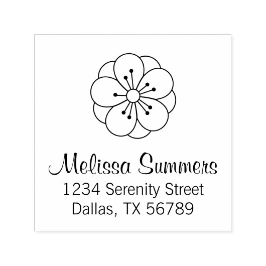 桜さくらんぼ花の住所 セルフインキングスタンプ (デザイン)