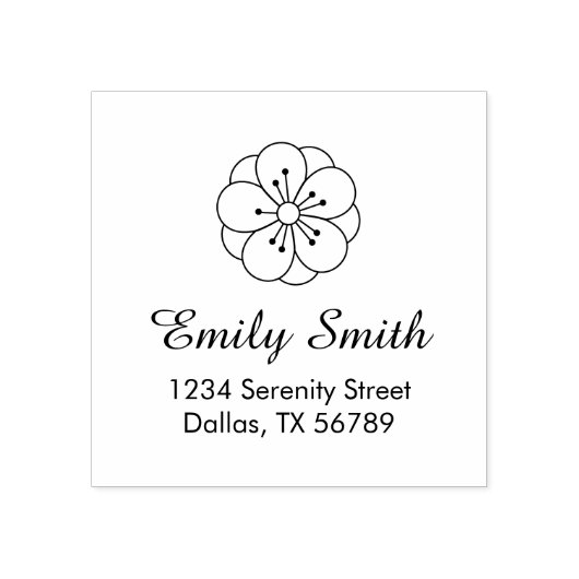 桜さくらんぼ花の住所 ラバースタンプ (インプリント)