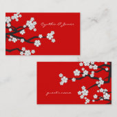 桜さくらんぼ花アジア結婚座席表 プレイスカード (正面/裏面)