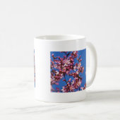桜さくらんぼ花タッチブルー コーヒーマグカップ (正面右)