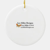 桜さくらんぼ花タッチブルー セラミックオーナメント (裏面)