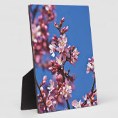 桜さくらんぼ花タッチブルー フォトプラーク (側面)