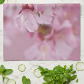 桜さくらんぼ花ピンク淡い色のリフレクション キッチンタオル (折り畳み)