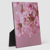 桜さくらんぼ花ピンク淡い色のリフレクション フォトプラーク (側面)