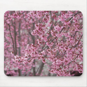 桜さくらんぼ花ピンク色 マウスパッド