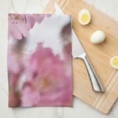 桜さくらんぼ花ピ淡い色のンク キッチンタオル (四つ折り)