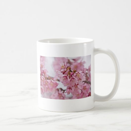 桜さくらんぼ花ピ淡い色のンク コーヒーマグカップ (右)