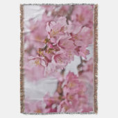 桜さくらんぼ花ピ淡い色のンク スローブランケット (正面縦)