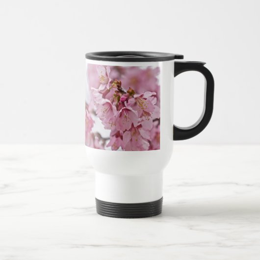 桜さくらんぼ花ピ淡い色のンク トラベルマグ (右)