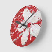 桜さくらんぼ花フローラプリント ラウンド壁時計 (傾斜)