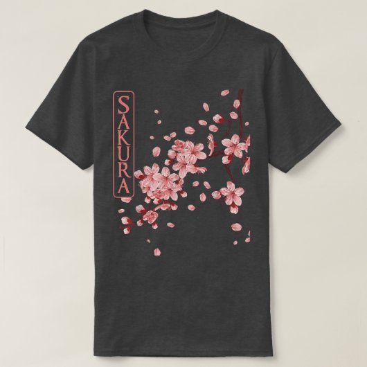 桜さくらんぼ花日本のL用フラワー Tシャツ (デザイン正面)