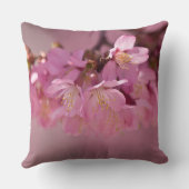 桜さくらんぼ花繊細なピンクブーケ クッション (裏面)