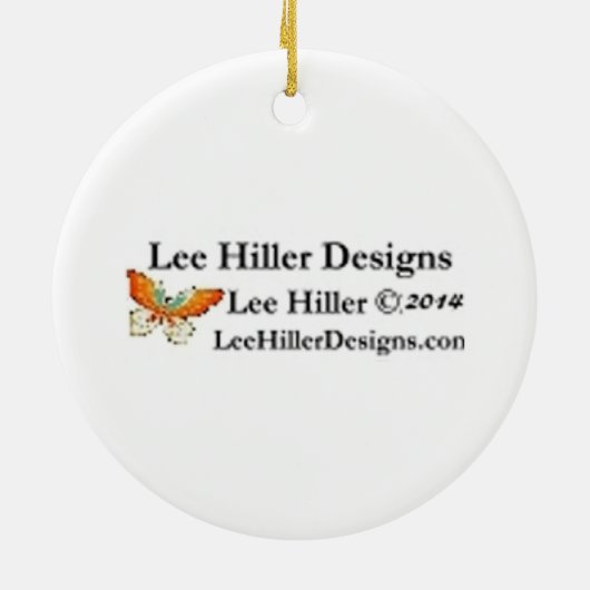 桜さくらんぼ花繊細なピンクブーケ セラミックオーナメント (裏面)