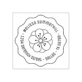 桜さくらんぼ花花ラウンドアドレスウェーブー ラバースタンプ (インプリント)