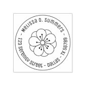 桜さくらんぼ花花ラウンドアドレス3 ラバースタンプ (インプリント)