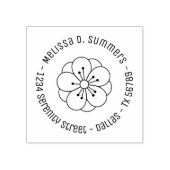 桜さくらんぼ花花ラウンドアドレス4 ラバースタンプ (インプリント)