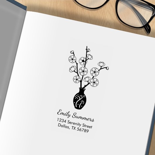 桜さくらんぼ花花瓶アドレス ラバースタンプ