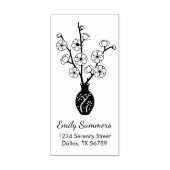 桜さくらんぼ花花瓶アドレス ラバースタンプ (インプリント)