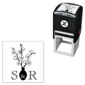 桜さくらんぼ花花瓶結婚ズモノグラム セルフインキングスタンプ (インサイチュ)