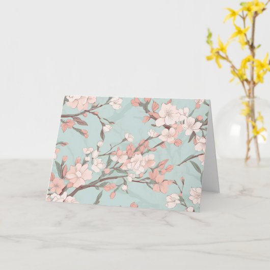 桜さくらんぼ花 カード (黄色い花)