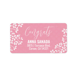 桜さくらんぼ開花卒業党招待状 ラベル