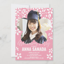 桜さくらんぼ開花卒業党招待状 招待状