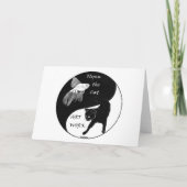 桜で食べ物を与えているTuiの鳥 カード (裏面)