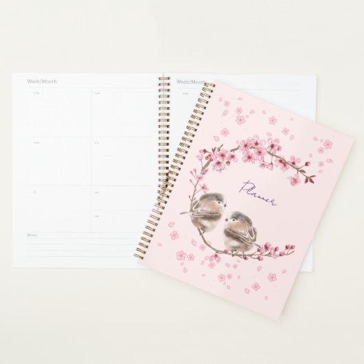  桜とかわいいすずめ♡ プランナー手帳 (ディスプレー)